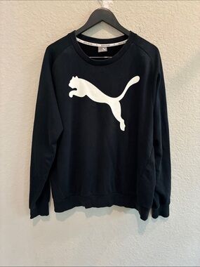 Puma Black Crewneck Sweatshirt with White Puma Logo